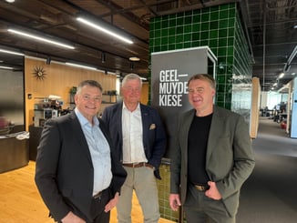Bjørn Richard Johansen, Commercial director at Geelmuyden Kiese, and associated partners Geir Hågen Karlsen and Øystein Bogen, all members of the Paritee Defense Network.