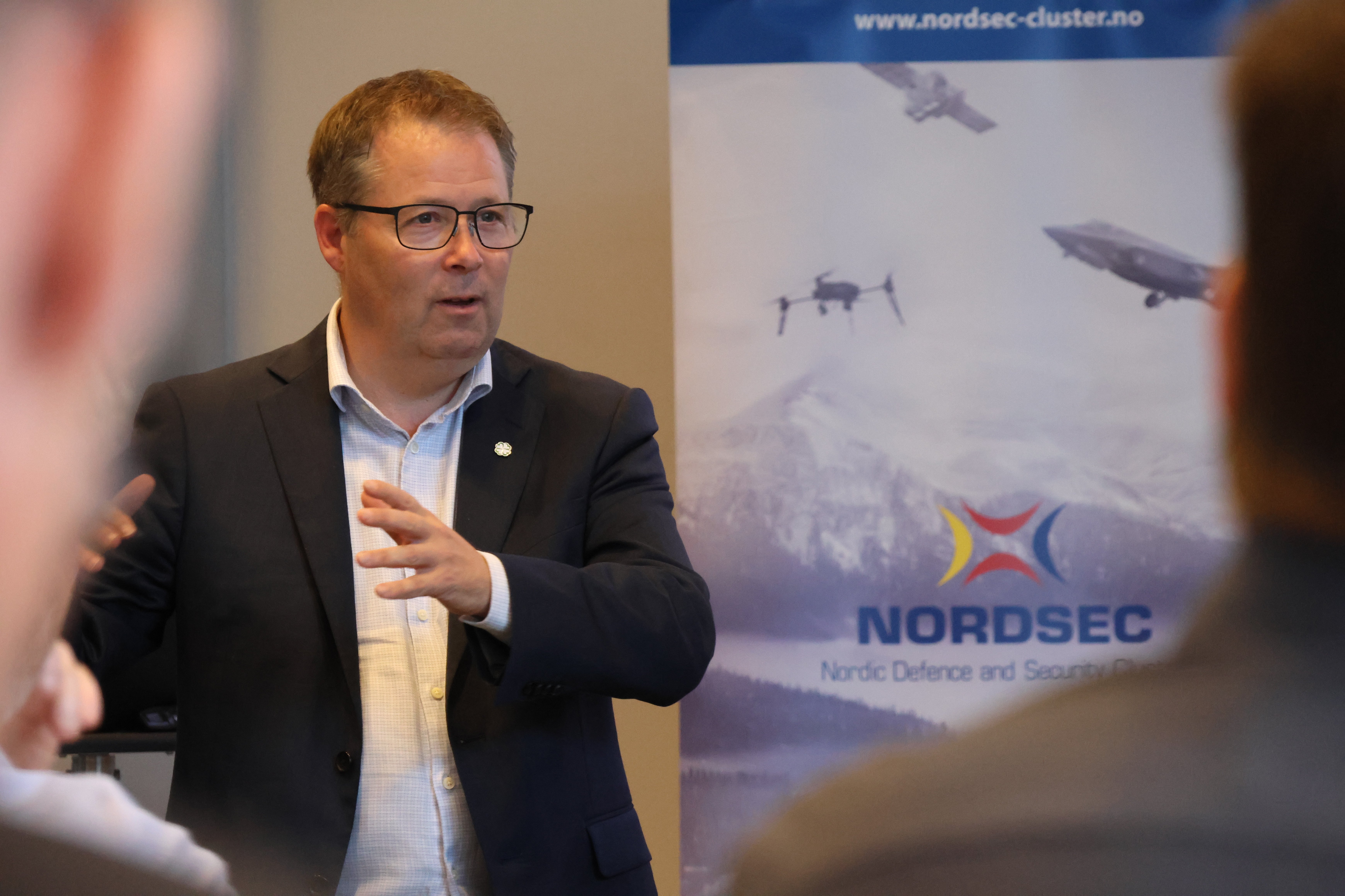 Bjørn Arild Gram på Nordsec årssamling. Foto: Lars Bugge Aarset/Fremtidens Industri