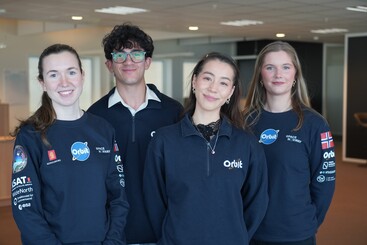 Helga Therese Vrenne, Arun Rethnam Haug, Tara Linnea Edvardsen and Aina Karine Eid-Larssen from Team Orbit NTNU. Photo: Lars Bugge Aarset/Fremtidens Industri