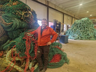 Nearly 80 tonnes of fish nets from Trøndelag are now helping protect Ukraine against Russian drones